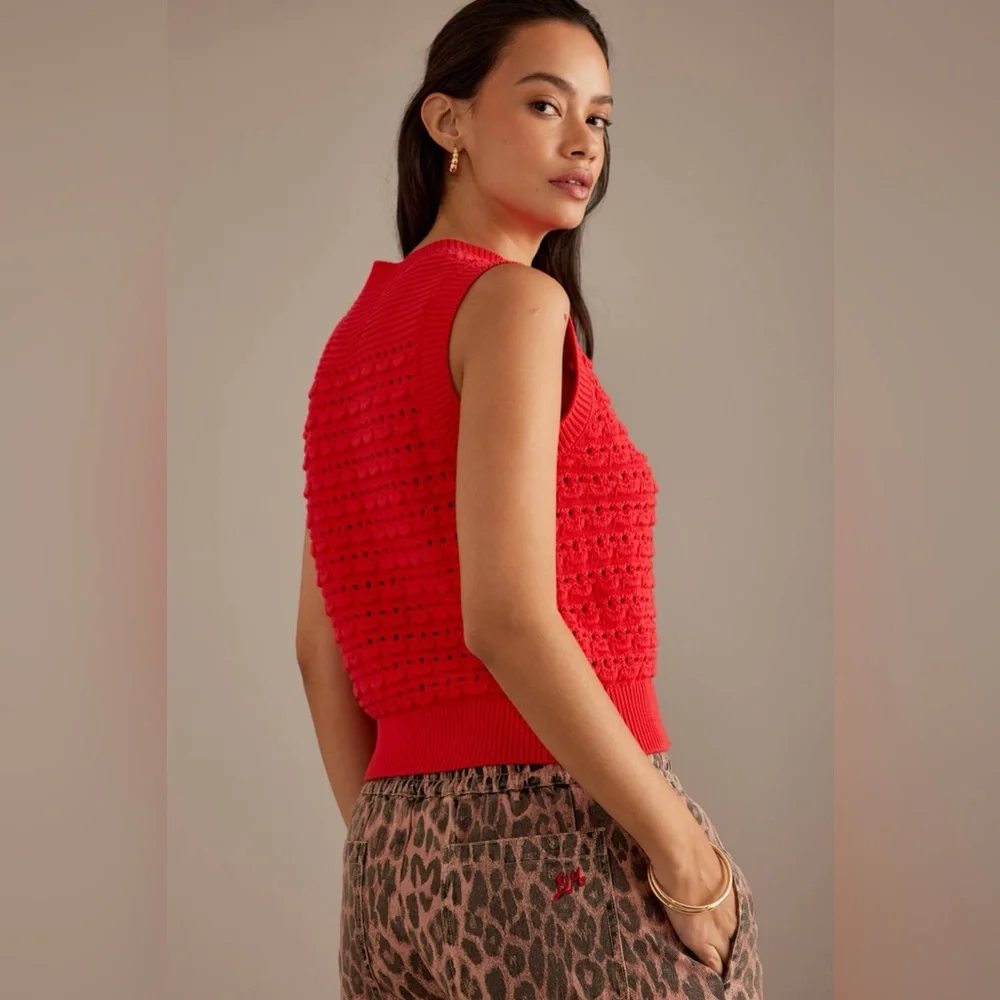 Damson Madder Aggie Knitted Tank in Red UK 10 / US 6 - Picture 9 of 15